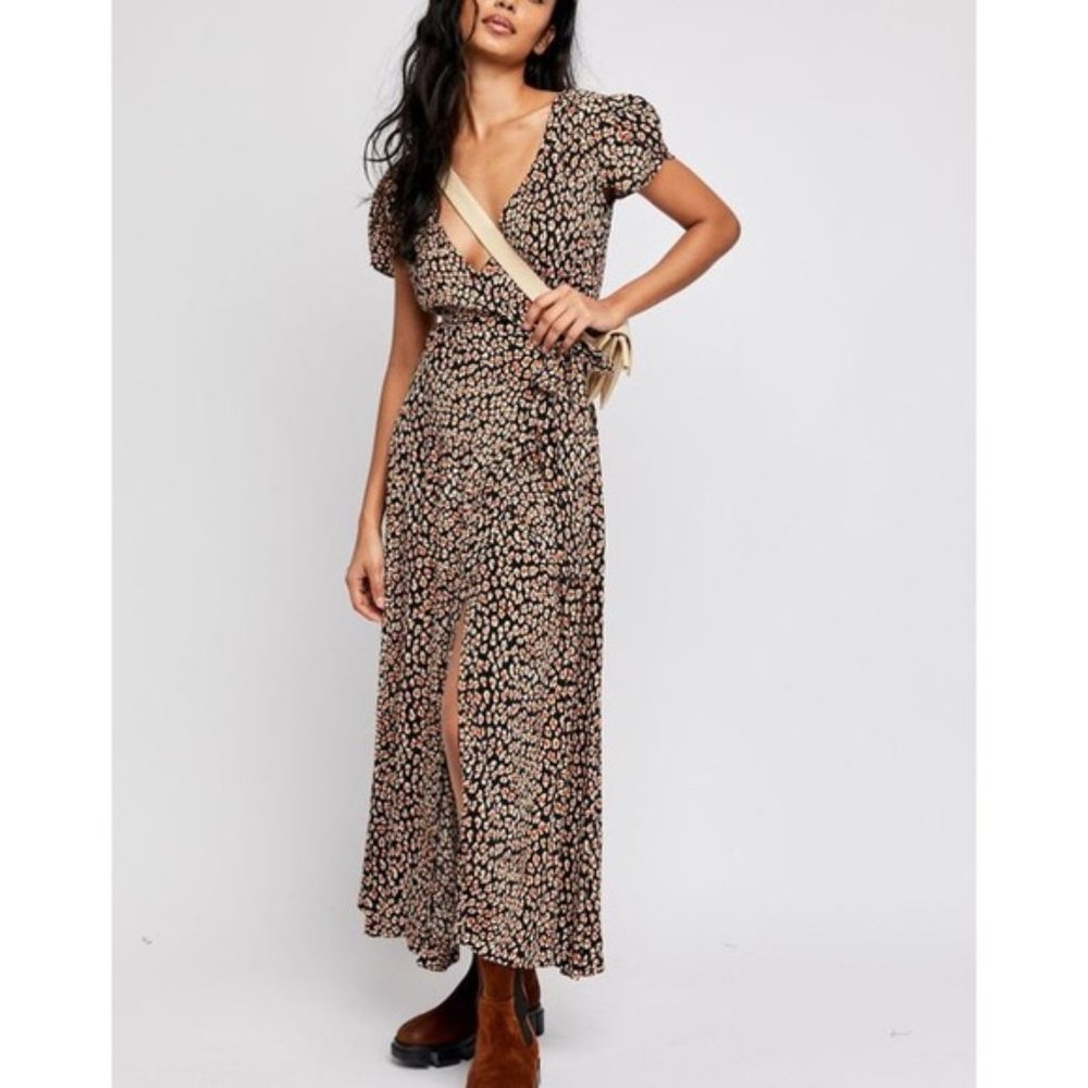 FREE PEOPLE Gorgeous Jess Wrap Maxi Dress Womens Size S